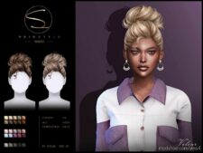 Sims 4 Female Mod: Curly Updo Hairstyle 010623 (Mona) (Featured)