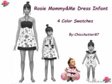 Sims 4 Kid Clothes Mod: Rosie Mommy&Me Dress Infant (Image #2)