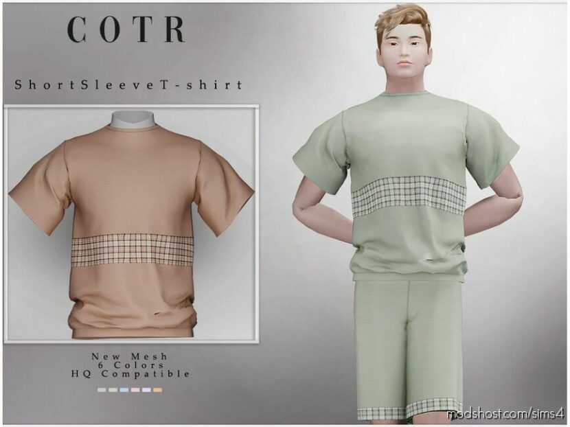 Sims 4 Adult Clothes Mod: Chordoftherings Short Sleeve T-Shirt T-437 (Featured)