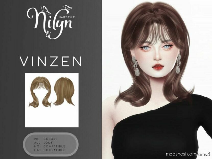 Sims 4 Female Mod: Vinzen Hair – NEW Mesh (Featured)