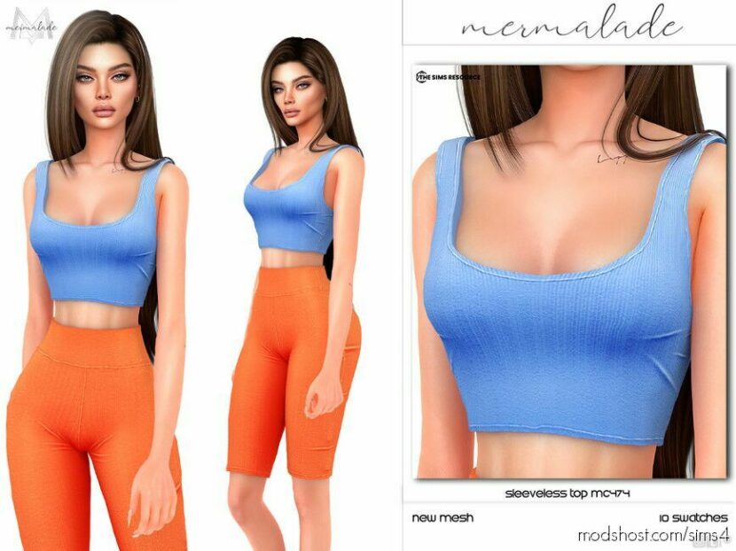 Sims 4 Everyday Clothes Mod: Sleeveless TOP MC474 (Featured)