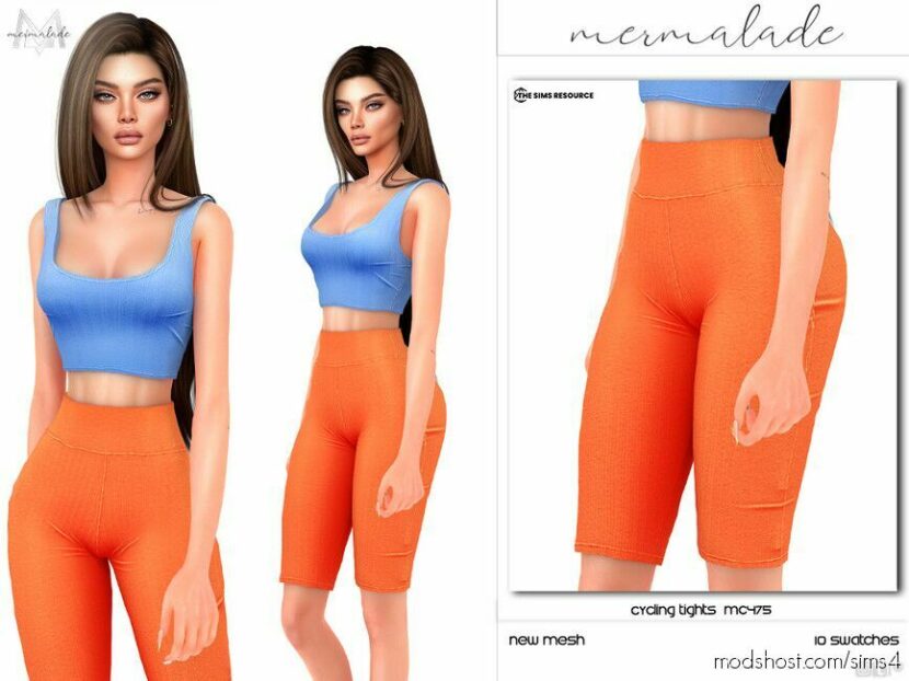 Sims 4 Female Clothes Mod: Cycling Tights MC475 (Featured)