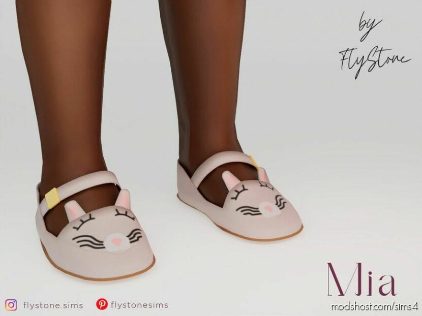 Sims 4 Female Shoes Mod: MIA – Toddler Sandals With Cats (Featured)