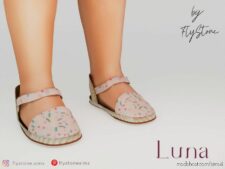 Sims 4 Female Shoes Mod: Luna – Toddler Sandals With Flowers Pattern (Featured)