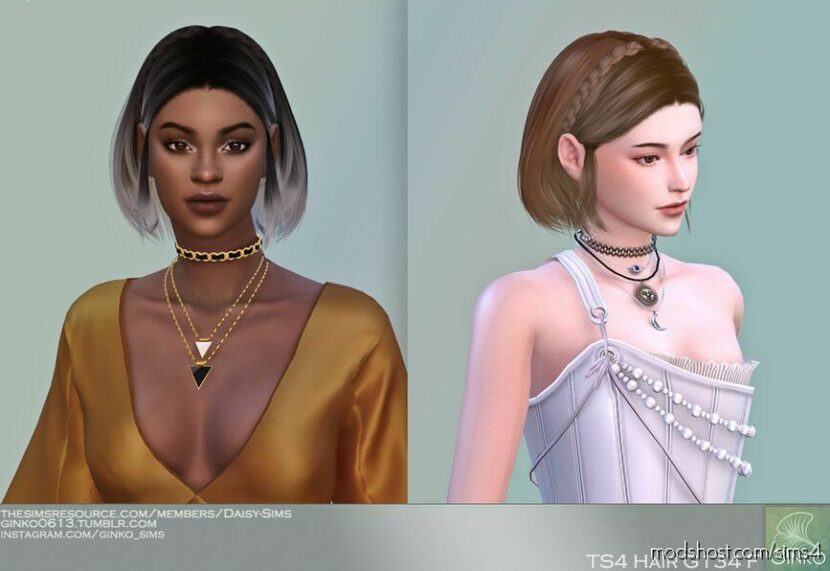 Sims 4 Female Mod: BOB Hairstyle With Braids – G134 (Featured)