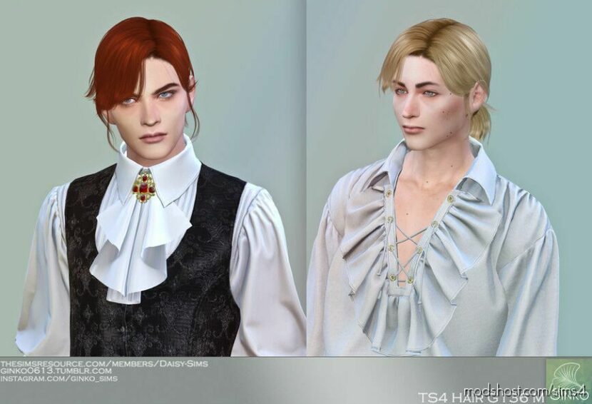 Sims 4 Male Mod: Short Ponytail Hairstyle For MEN – G136 (Featured)