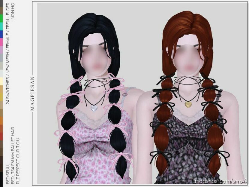 Sims 4 Female Mod: Ballet Hair (Featured)