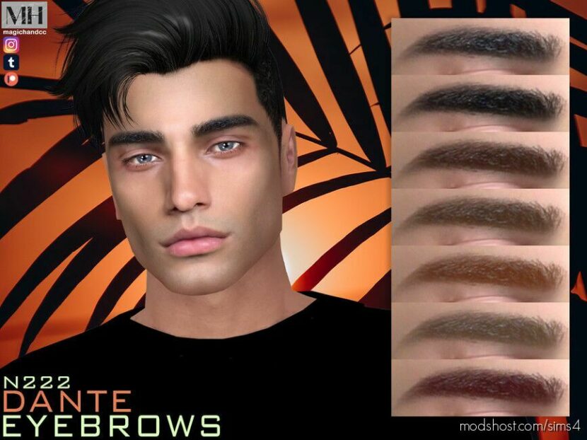 Sims 4 Eyebrows Hair Mod: Dante Eyebrows N222 (Featured)