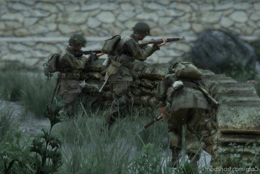 GTA 5 Player Mod: WW2 American Paratroopers Pack SP / Fivem Addon (Featured)