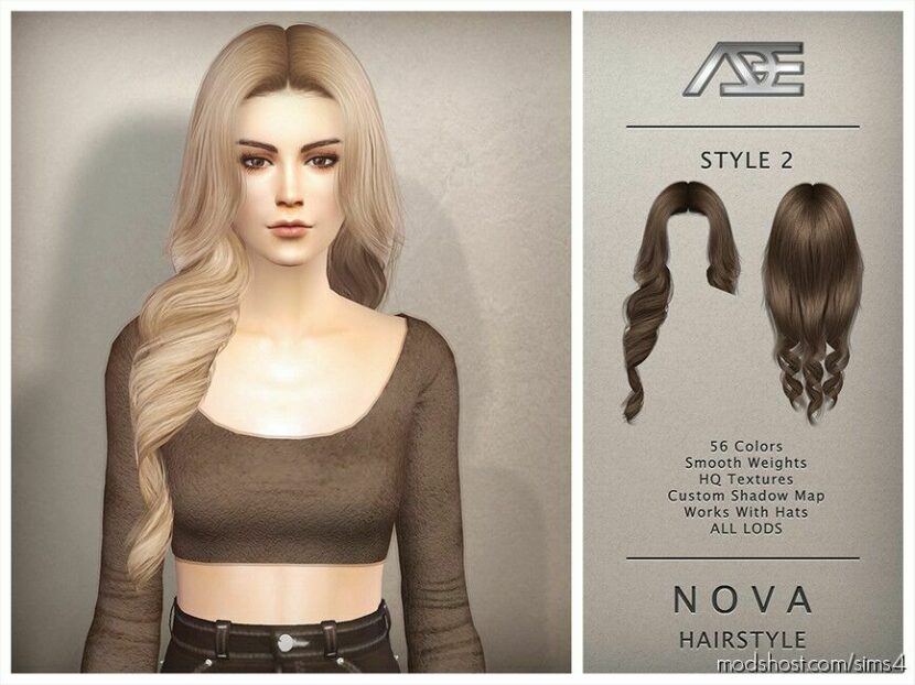 Sims 4 Female Mod: Nova – Style 2 Hair (Featured)