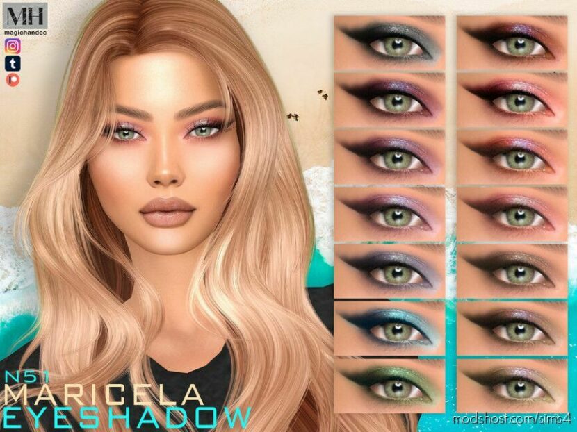 Sims 4 Eyeshadow Makeup Mod: Maricela Eyeshadow N51 (Featured)