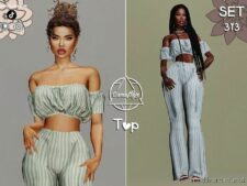 Sims 4 Teen Clothes Mod: SET 313 – TOP & Pants (Featured)