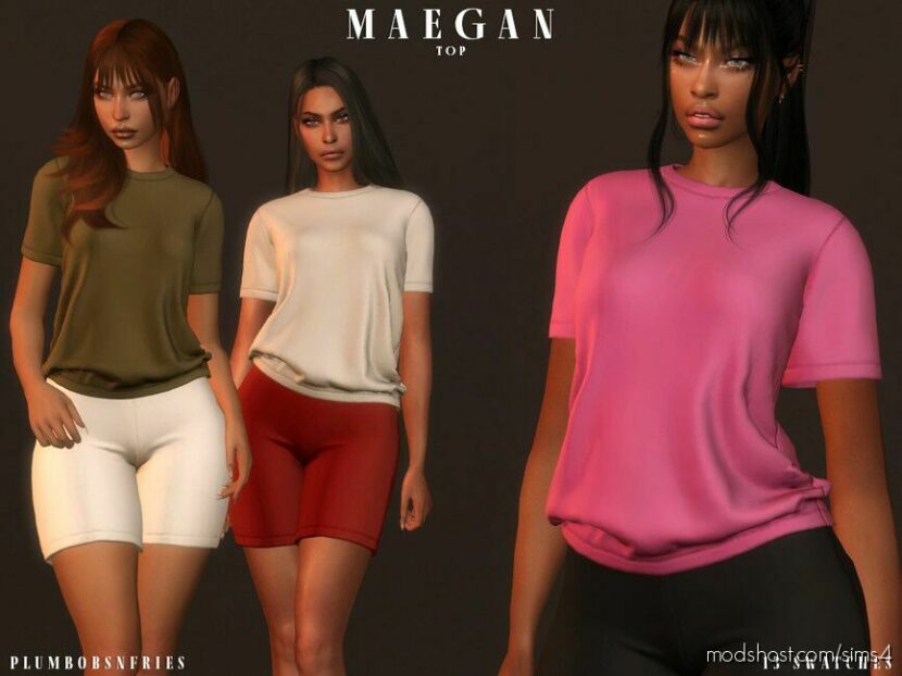 Sims 4 Teen Clothes Mod: Maegan SET (TOP & Shorts) (Featured)