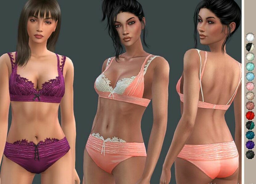 Sims 4 Elder Clothes Mod: Satin And Lace Lingerie SET (Featured)