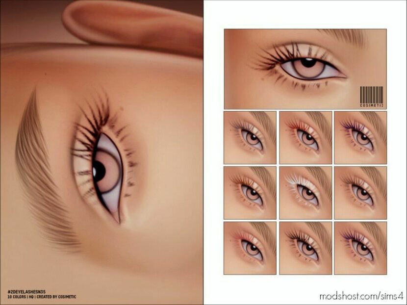 Sims 4 Female Makeup Mod: Maxis Match 2D Eyelashes N35 (Featured)