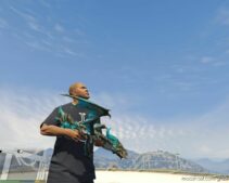 GTA 5 Weapon Mod: Free Fire Blue Flame Draco AK (Image #2)