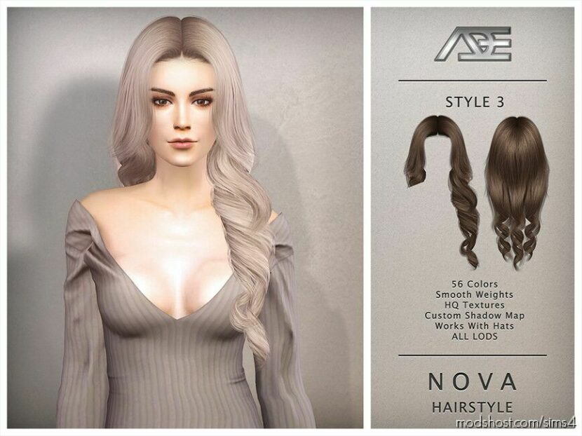 Sims 4 Female Mod: Nova – Style 3 (Hairstyle) (Featured)