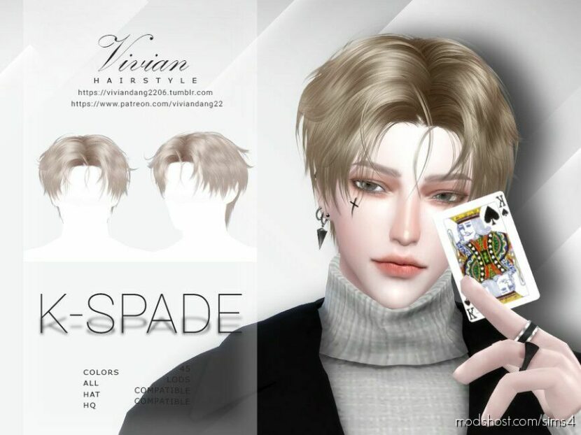 Sims 4 Male Mod: K-Spade – Hairstyle (Featured)