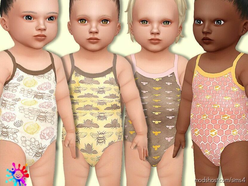 Sims 4 Kid Clothes Mod: Infant Hive Swimsuit (Featured)