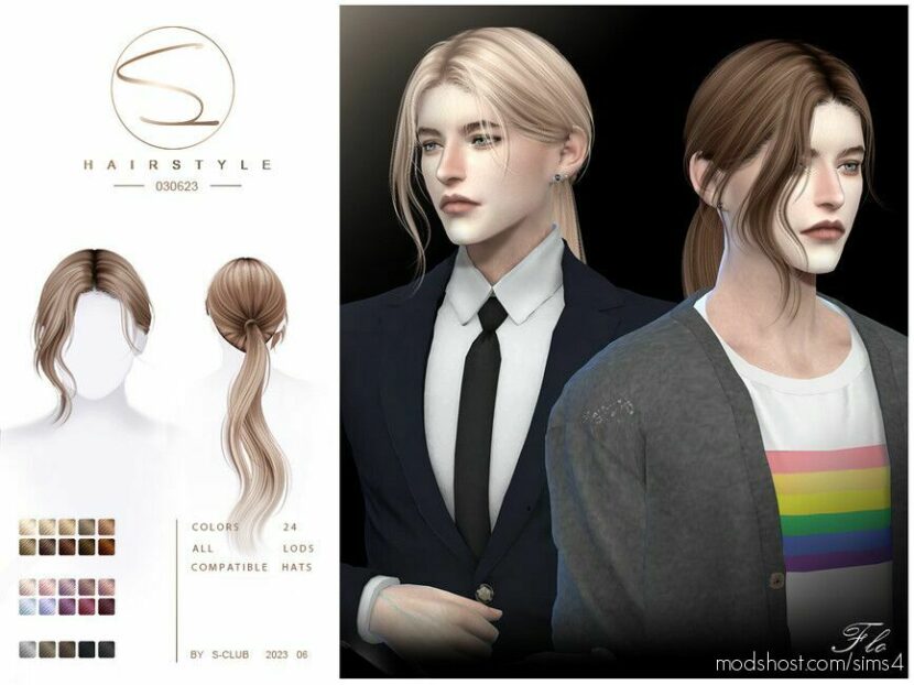 Sims 4 Male Mod: Men’s Ponytails Hairstyle 030623 (FLO) (Featured)