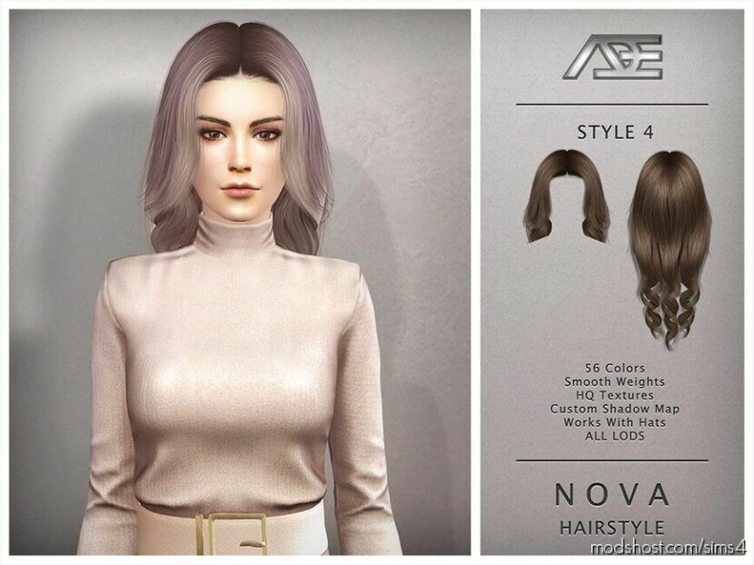 Sims 4 Female Mod: Nova 4 Hairstyle (Featured)