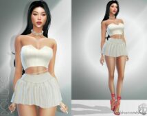 Sims 4 Bottoms Clothes Mod: Pleated Mini Skirt DO918 (Featured)