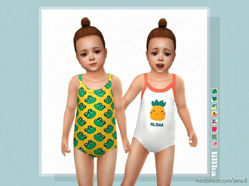 Sims 4 Kid Clothes Mod: Toddler Swimsuit P22 (Featured)