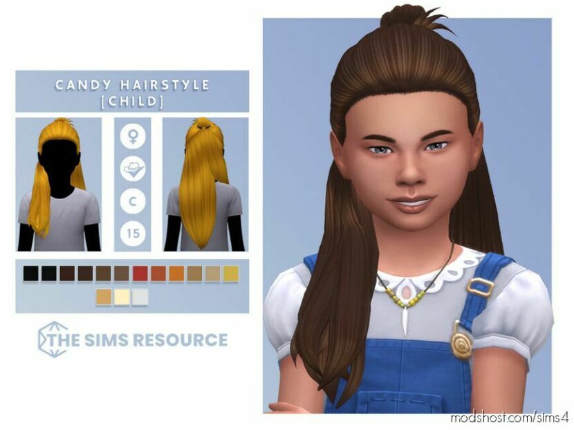 Sims 4 Kid Mod: Candy Hairstyle (Child) (Featured)