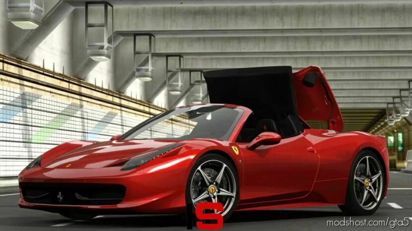 GTA 5 Ferrari Vehicle Mod: 2010 Ferrari 458 Spider Add-On | Animated Roof (Featured)