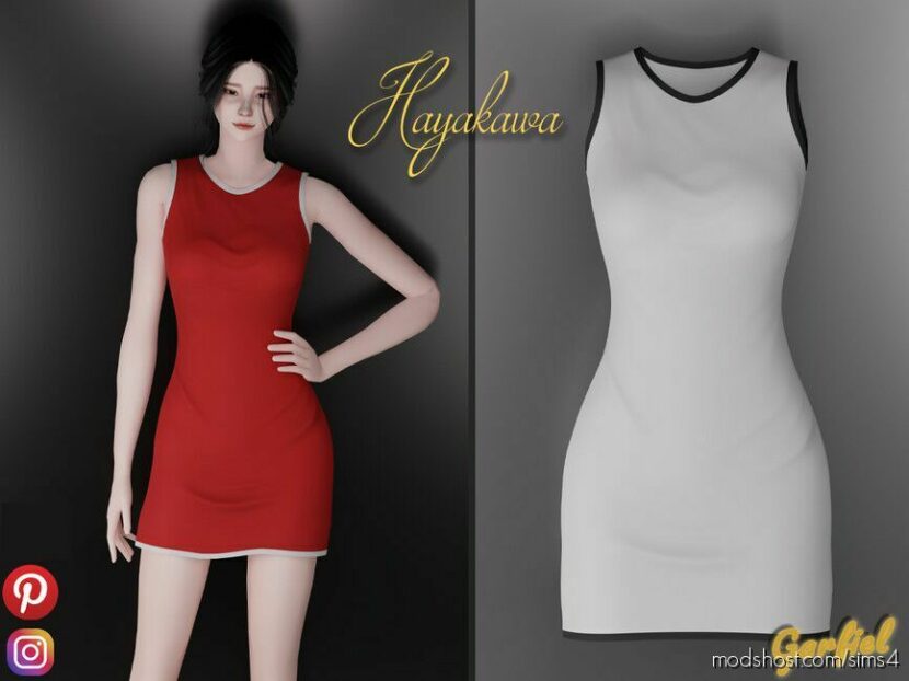 Sims 4 Elder Clothes Mod: Hayakawa – Short Close-Fitting Dress (Featured)