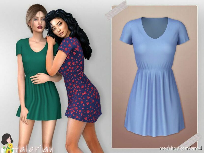 Sims 4 Dress Clothes Mod: Sara Dress (Featured)