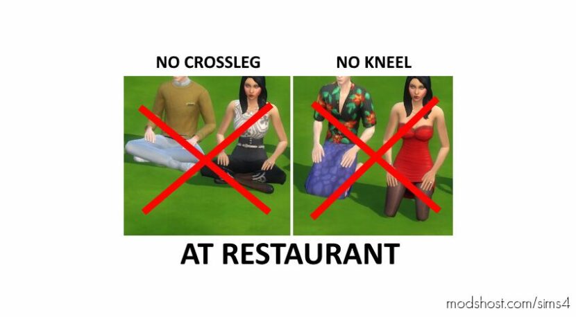 Sims 4 Mod: No Sitting on the Floor While at Restaurant (Featured)