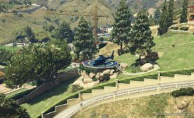 GTA 5 Map Mod: Vinewood Hills RED Villa Helicopter Landing Place With Secret Cave (Image #2)