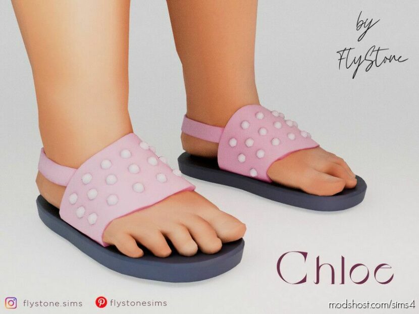 Sims 4 Kid Shoes Mod: Chloe – Toddler Slippers With Pearls (Featured)