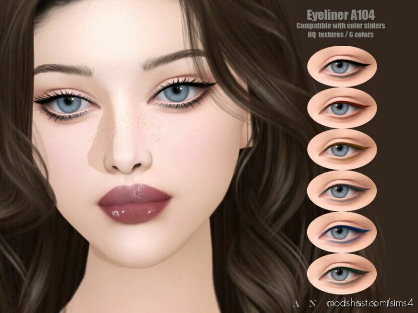 Sims 4 Eyeliner Makeup Mod: A104 (Featured)