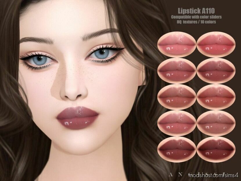 Sims 4 Female Makeup Mod: Lipstick A110 (Featured)