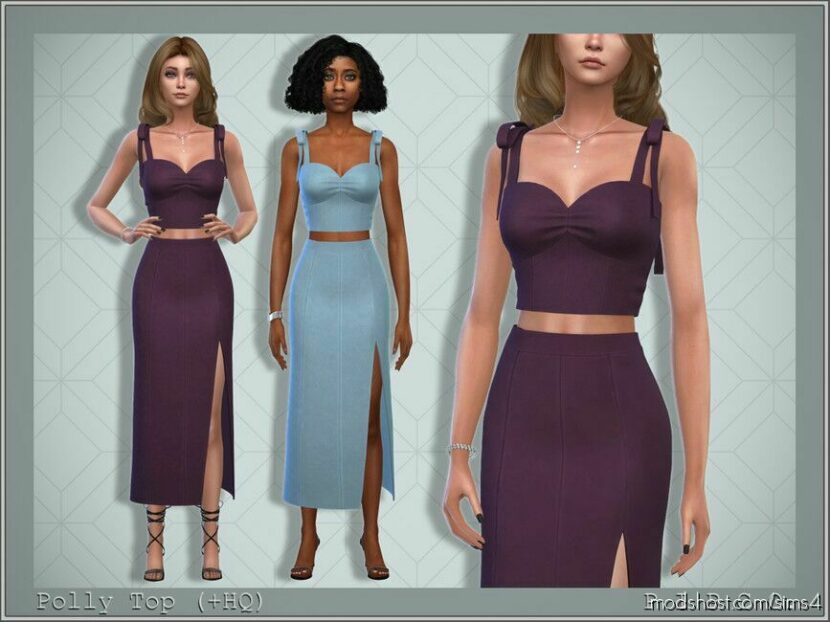 Sims 4 Everyday Clothes Mod: Polly TOP. (Featured)