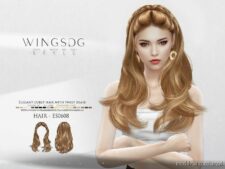 Sims 4 Female Mod: Wings Elegant Curly Hair With Twist Braid ES0608 (Featured)