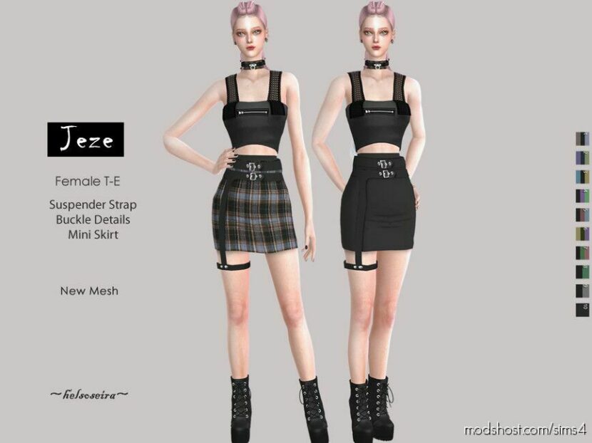 Sims 4 Party Clothes Mod: Jeze – Mini Skirt (Featured)