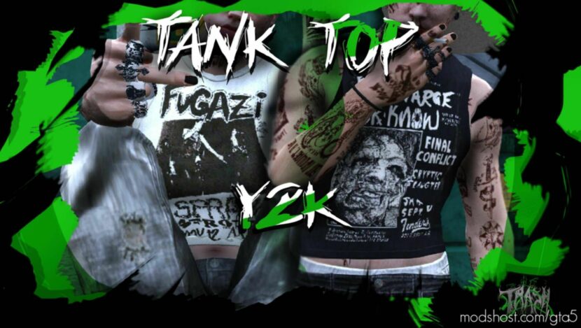 GTA 5 Player Mod: Y2K Tank TOP For MP Male And Female (Featured)