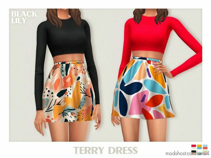 Sims 4 Teen Clothes Mod: Terry Dress (Featured)