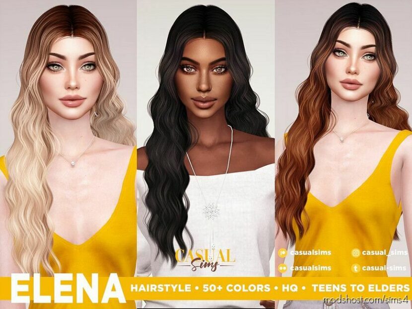 Sims 4 Female Mod: Elena Hairstyle (Featured)