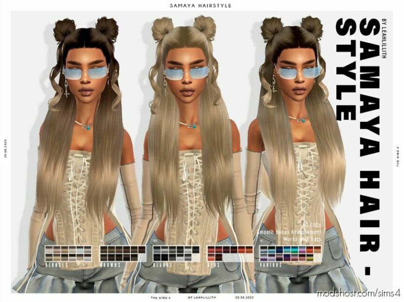 Sims 4 Female Mod: Samaya Hairstyle (Featured)