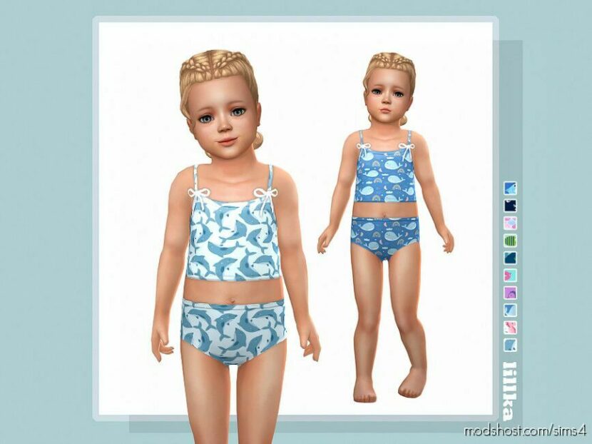 Sims 4 Swimwear Clothes Mod: Toddler Swimsuit P24 (Featured)