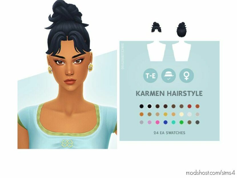 Sims 4 Female Mod: Karmen Hairstyle (Featured)