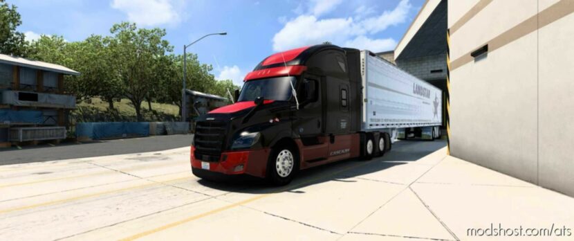 ATS Freightliner Mod: Cascadia Black And RED Skin 1.47 (Featured)