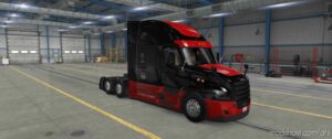 ATS Freightliner Mod: Cascadia Black And RED Skin 1.47 (Image #2)