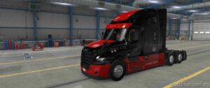 ATS Freightliner Mod: Cascadia Black And RED Skin 1.47 (Image #3)