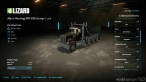 FS22 Kenworth Mod: Alers Hauling Kenworth W990 Dump Truck (Image #3)