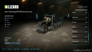 FS22 Kenworth Mod: Alers Hauling Kenworth W990 Dump Truck (Image #6)